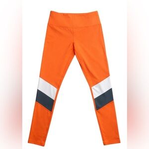Zyia Orange Colorblock High Rise Leggings Size 14–16 Athletic Workout Yoga Pants